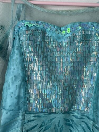 Authentic Disney Store Princess Dress Frozen ELSA Ice Queen Costume Kids 7/8 - Picture 9 of 12