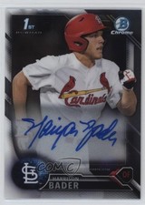 2016 Bowman Chrome Prospects Harrison Bader #CPA-HB Auto 0l44