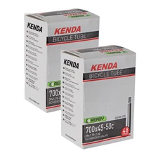 Kenda Butyl Bicycle Inner Tubes 700x45-50mm AV 48mm Schrader Valve - Durable,
