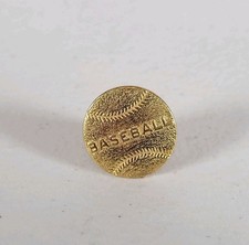 Baseball Gold Tone Lapel Pin Badge Hat Jacket Vest Vintage #551