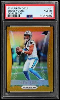 2024 Panini Prizm Deca Bryce Young #41 PSA 8 Gold Prizm 1/10 Football NM-MT