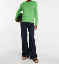 GABRIELA HEARST florescent green Welfat cashmere Lawrence chunky knit sweater XS