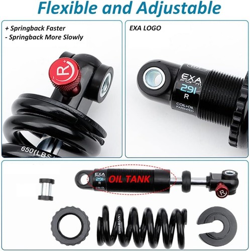 Coil+Oil Shock Absorber Adjustable Damping Hydraulic Rear Shocks For MTB/E-Bike - Picture 5 of 5