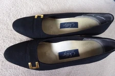 VTG Selby Comfort Flex Women Black Suade 2" Heel Shoes Size 6