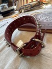 XL Red Spiked Dog Collar Studded PU Leather Punk Large Breed 21-24" Made In USA — photo 4