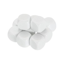 10Pcs Rounded Blank Six Sided Dice 16mm/0.6inch Acrylic Dice, White