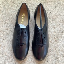 New Capezio Premiere Tap Shoes Black Leather  TeleTone Taps US 13w UK 11 adult