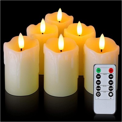 Elegante Flackernde Votivkerzen mit Timer   6er Set aus Echtwachs für Hochzeiten