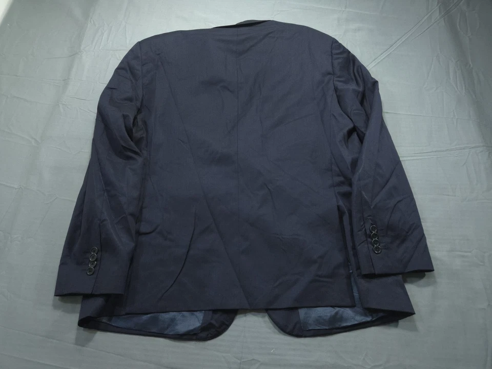 Blazer Ermenegildo Zegna Para Hombres 44 Azul Abrigo Chaqueta Tela Azul Marino Oscuro Lana Seda Foto 3 de 4