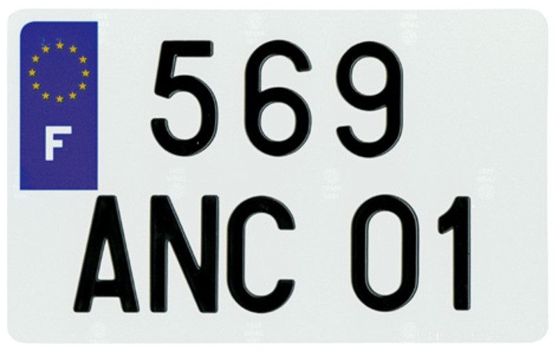 Plaque PVC 210x130 fond blanc SIV ultra résistante avec logo 974