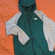 The North Face Boys Hooded Full Zip Jacket Green/Gray Size Large
