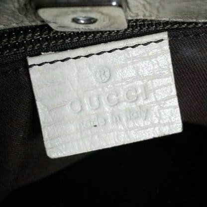 Gucci Gray Canvas Leather Tote Bag with Interior Pocket Authentic thumbnail 3