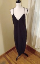 Zara Backless Adjustable Strap Slip Dress Black Med NWT