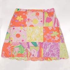 Lilly Pulitzer Vintage Mini Skirt Chefs Blend Patchwork Girls Size 10