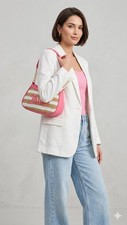 Juicy Couture Juicy Gelato Shoulder Bag Natural White Pink Lemonade NEW