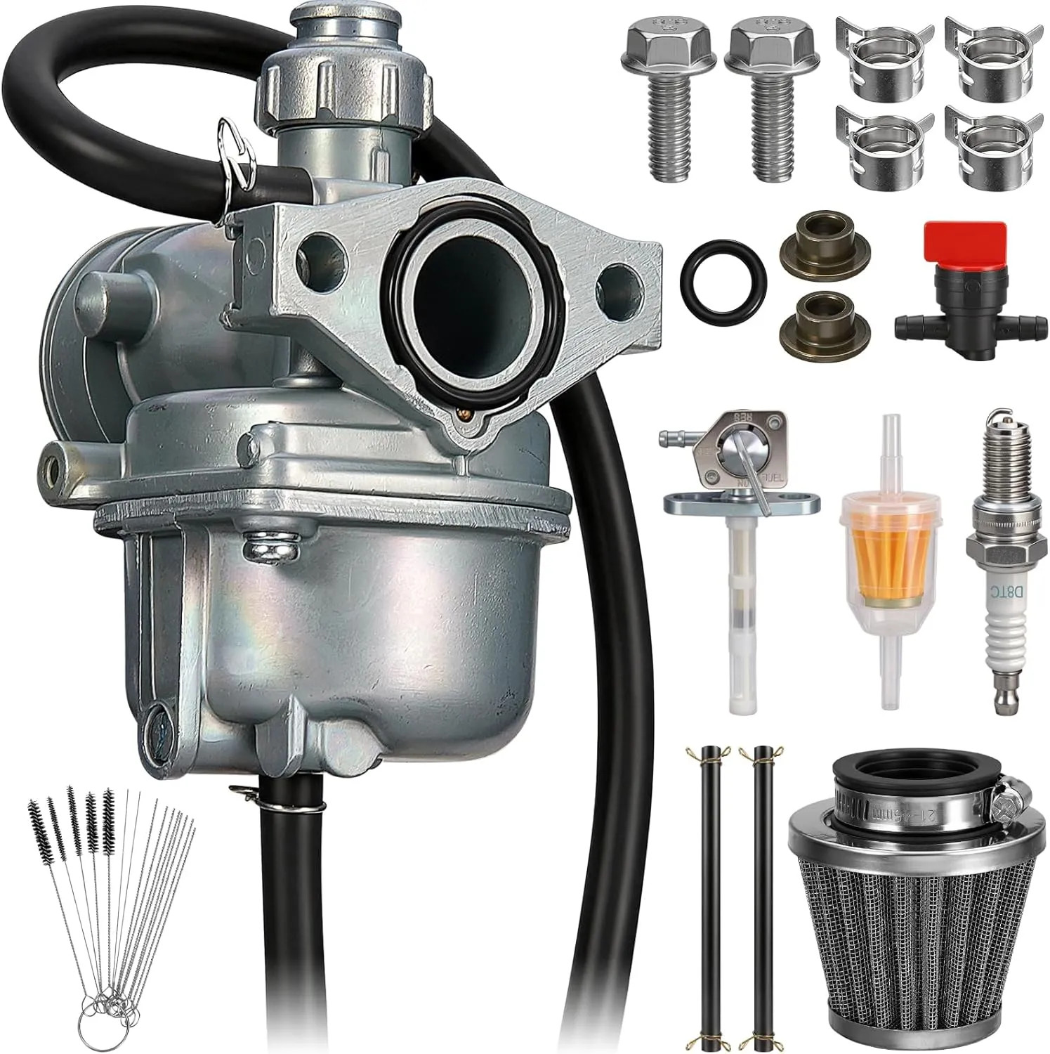 Carburetor Air Filter Fuel Valve Spark Plug For Honda XR70 CRF70 1997 to 2012