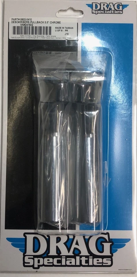 Elevadores de manillar Drag Specialties cromados de 5,5" Harley Sportster Softail Foto 2 de 2