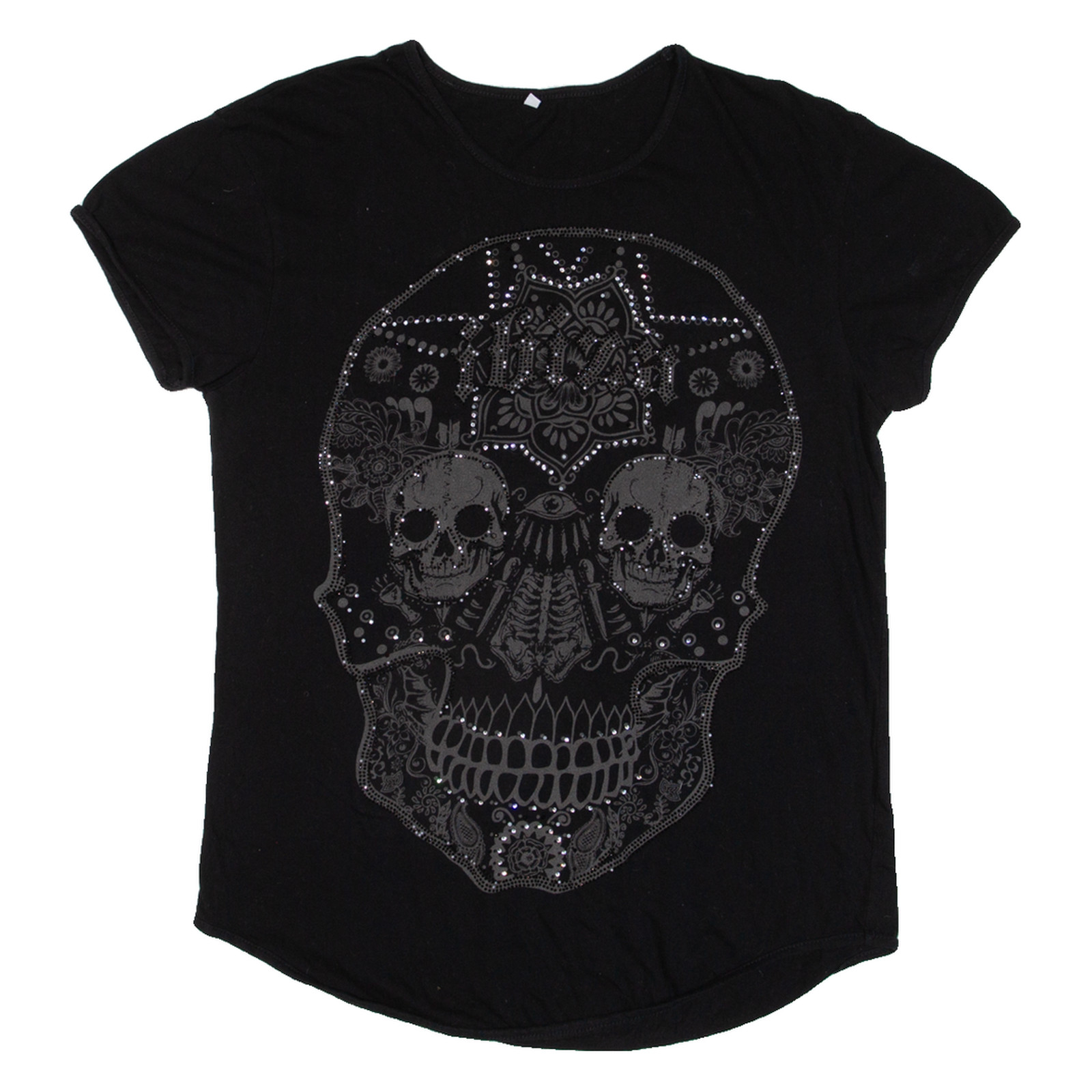 Camiseta De Mujeres Con Calaveras Negra S