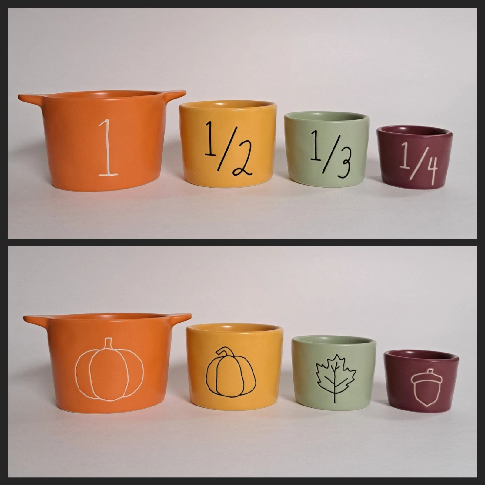 Rae Dunn Fall Harvest Pumpkin Leaves Measuring Cups Set Ceramic Nested Autumn
Opens in a new window 