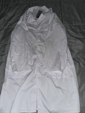 White Fashionable Or Costume Lab Coat Size Medium Unisex Halloween Cosplay
