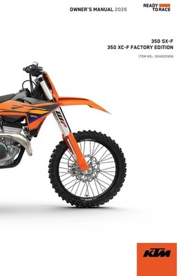 KTM Owners Manual Book Guide 2026 350 XC-F FACTORY EDITION