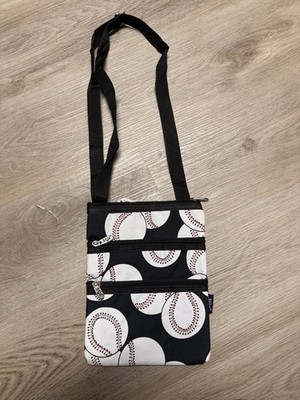 NGIL Baseball Water Resistant Adjustable Crossbody Bag Purse NEW