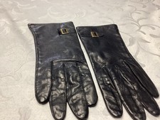 Leather Black Gloves. Mint SOFT. LEATHER Ornate