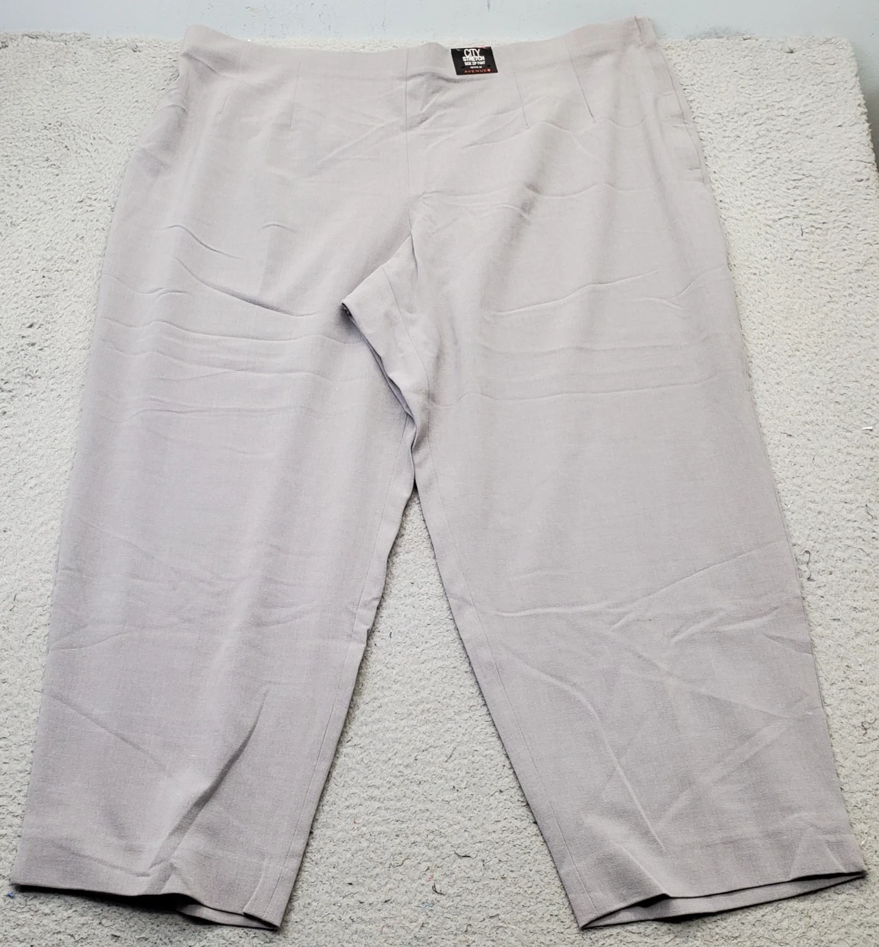 Avenue City Side Zip Pants Women Petite 26 Gray Career Super Stretch Classic Fit