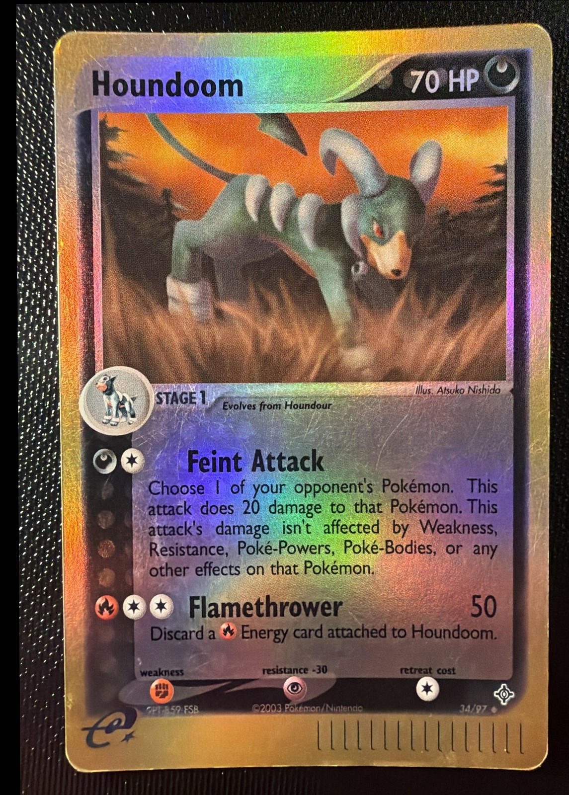 Pokemon Houndoom 34/97 EX Dragon Reverse Holo English Ungraded
