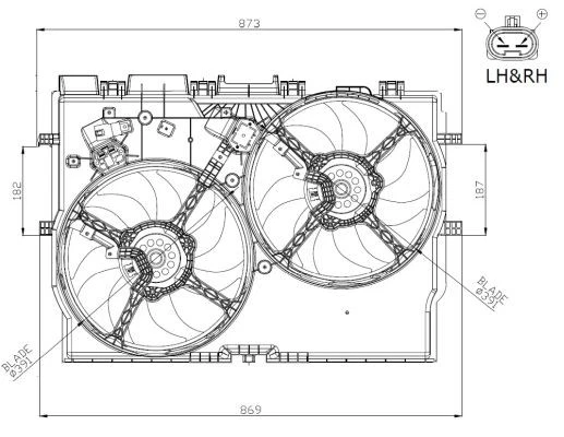 FAN ENGINE COOLING 47945 FOR 250A1.000/A2.000 2.0L 4HV 4HU 4HH 4HJ 2.2L 4cyl - Image 2 of 4