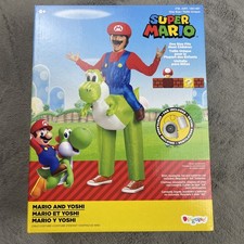 New Super Mario Mario Riding Yoshi Inflatable Halloween Costume 6 Fan Included