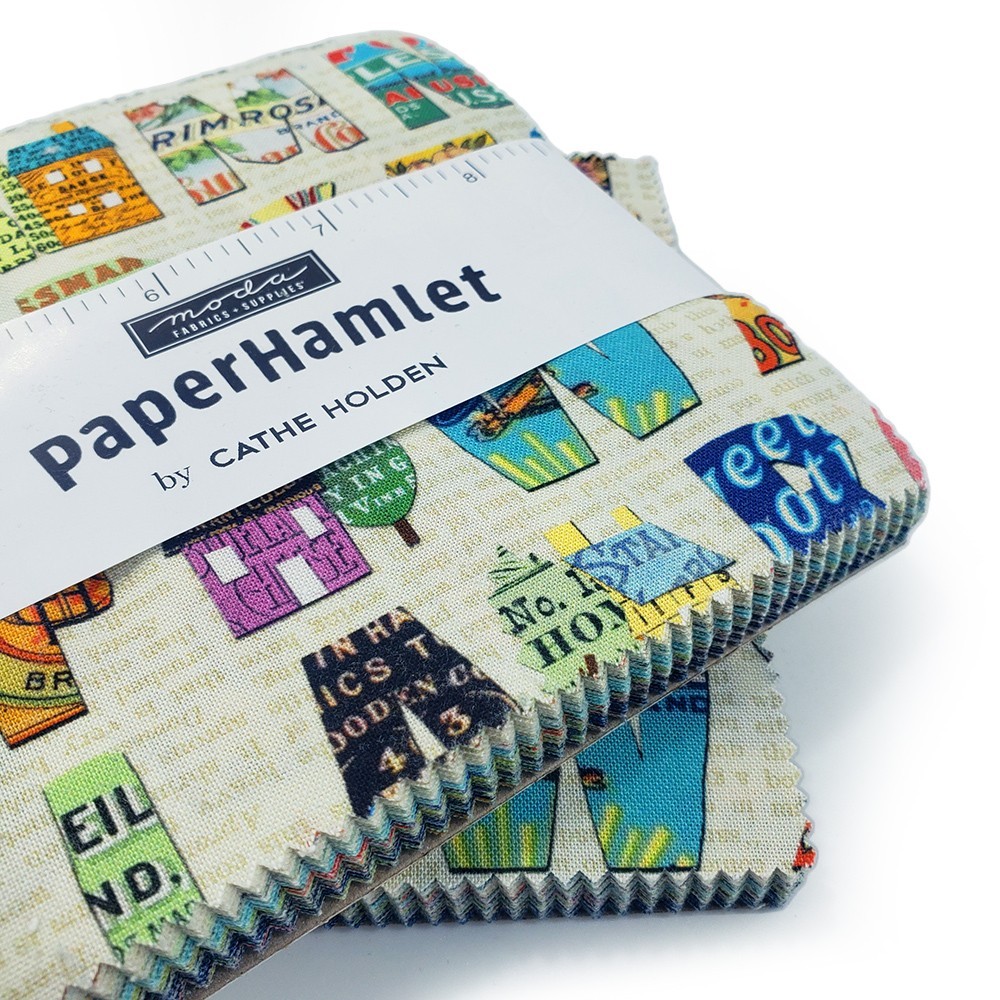 Moda Paper Hamlet 42 piece charm pack 100% cotton, vintage style junk journal