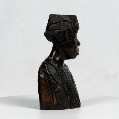 Hand Crafted Ebony Portrait Bust 5.75" Made in Nigeria - Picture 3 of 11