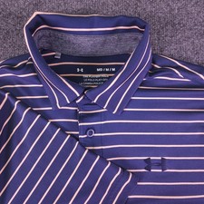 Under Armour The Playoff Polo Shirt Short Sleeve Men's Size Medium Blue Striped