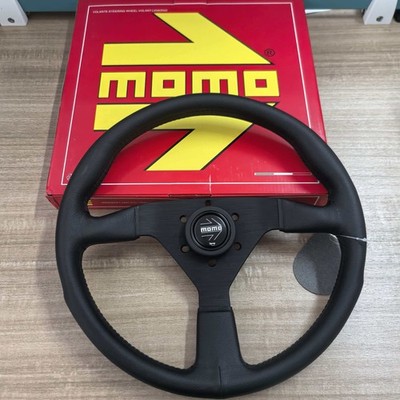 MOMO Black MonteCarlo 350mm 14' Genuine Leather Thickened Spoke Steering Wheel