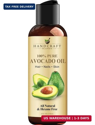 Handcraft Blends Avocado Oil - Cold-Pressed 4 Fl Oz - 100% Pure and Natural - Pr