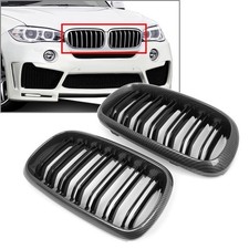 Double Line Front Bumper Center Kidney Grille For Bmw X5 X6 X5m X6m