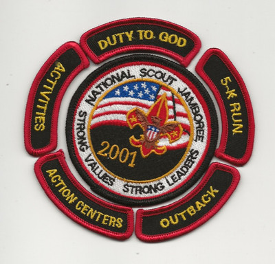 2001 NATIONAL JAMBOREE patch & 5 rockers /  - Boy Scout BSA A121/T47B4