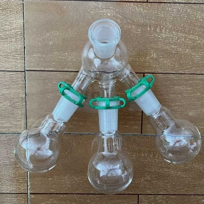 24/29 Lab Short-Path Distillation Receiver w/Three 100ml Flask Lab Glassware