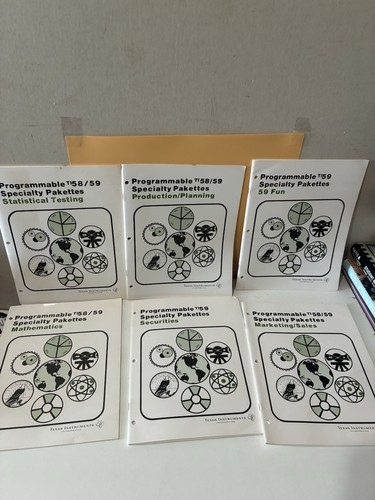 Lot of 6 Books- TI 58/59 Programmable Calculator Specialty Pakettes Taxas Instru