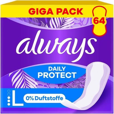 Always Daily Protect Long Slipeinlagen 64 Stück Duftneutral Auslaufschutz