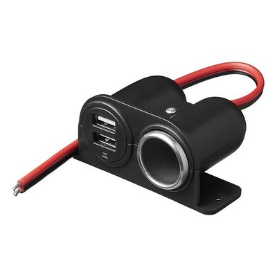 Aufbau - Zigarettenanzündersteckdose + 2 x USB 12V/24V 2100mA