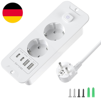 Versenkbare Steckdose 2 Fach Mit 2 USB-A & 2 USB-C (Pd 20W), Einbausteckdose Mit
