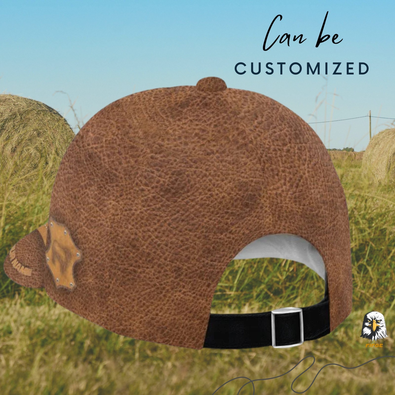 Personalized Shepherd Happy Farm Baseball Cap Custom Name Brown Print Hat image 2
