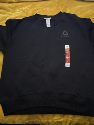 Reebok Men's Logo Black Crew Neck Pullover Sweatshirt M Long Sleeve