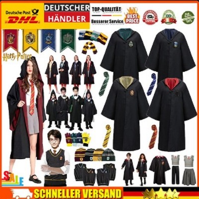 Harry Potter Kostüm Robe Mantel Umhang Krawatte Gryffindor Slytherin Hufflepuff