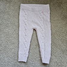 Janie and Jack the cozy cable knit baby pant muted pink heather size 12 - 18 M