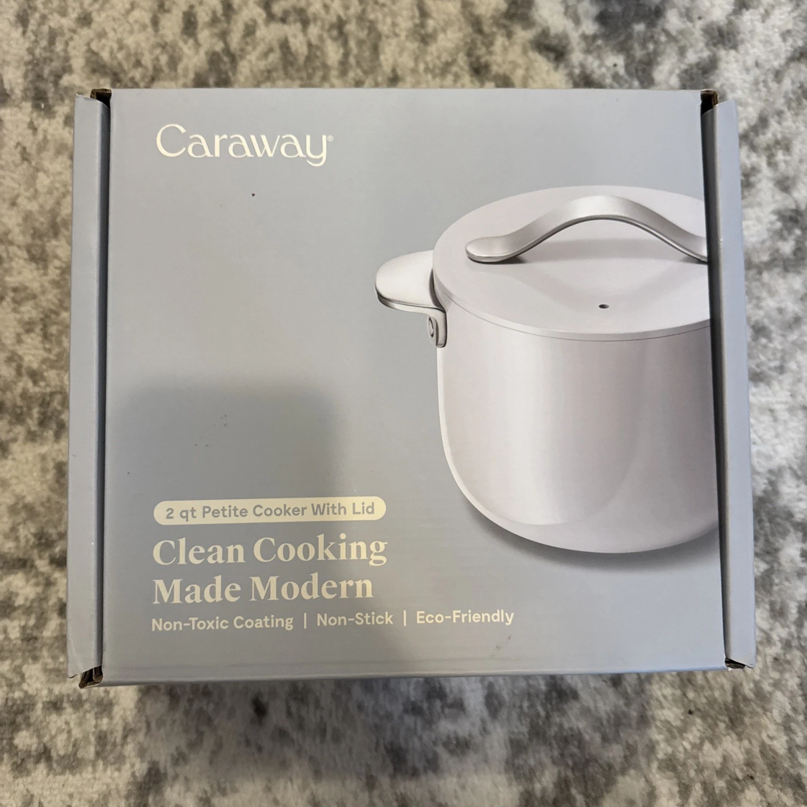 Caraway Petite Cooker with Lid- 2 Qt Ceramic Coated Pot - Non stick Non toxic