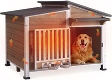 Large Outdoor Insulated Dog House Weatherproof Dog Kennel Dog Shelter Outdoor