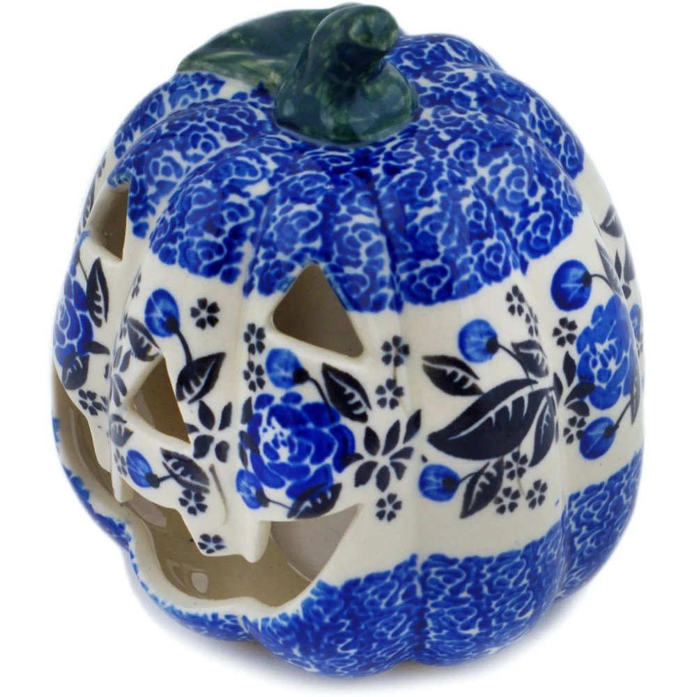 Ceramika Bona Polish Pottery Jack O Lantern Candle Holder - Thumbnail 2